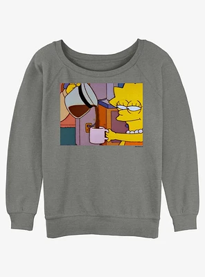 The Simpsons Lisa Coffee Girls Slouchy Sweatshirt