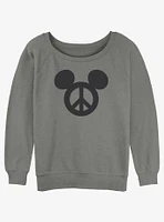 Disney Mickey Mouse Peace Symbol Girls Slouchy Sweatshirt