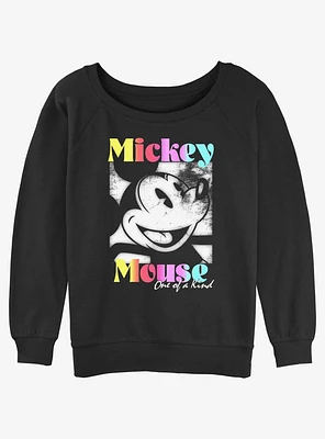 Disney Mickey Mouse one of a kind distressed Girls Slouchy Sweatshirt