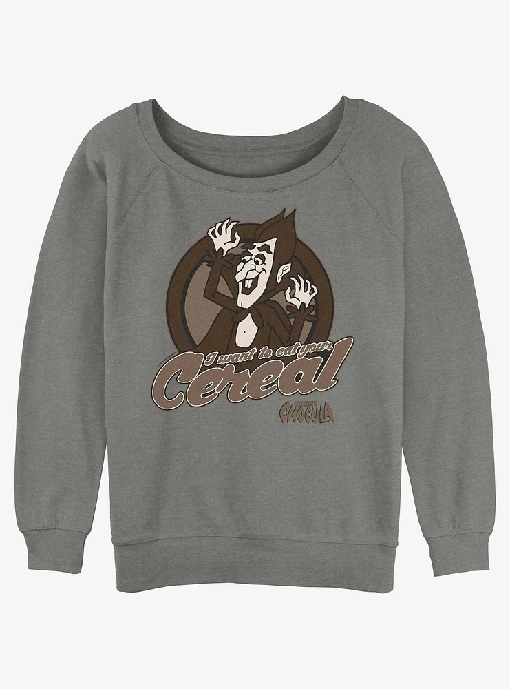 Count Chocula Cereal Biter Girls Slouchy Sweatshirt