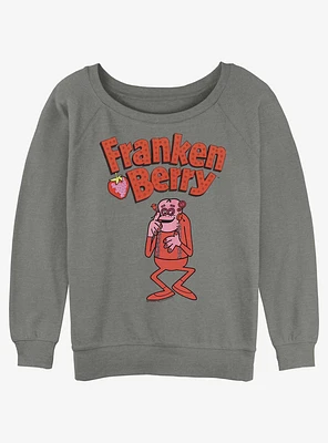 Franken Berry Portrait Girls Slouchy Sweatshirt