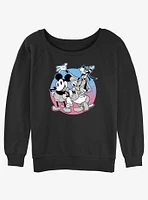 Disney Mickey Mouse & goofy dance Girls Slouchy Sweatshirt