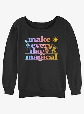 Disney Mickey Mouse every day magical Girls Slouchy Sweatshirt