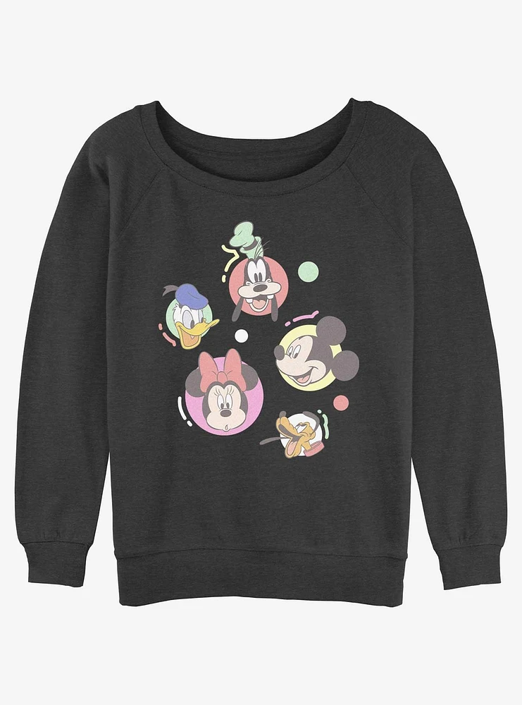 Disney Mickey Mouse Friends Bubbles Girls Slouchy Sweatshirt