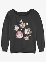 Disney Mickey Mouse Friends Bubbles Girls Slouchy Sweatshirt