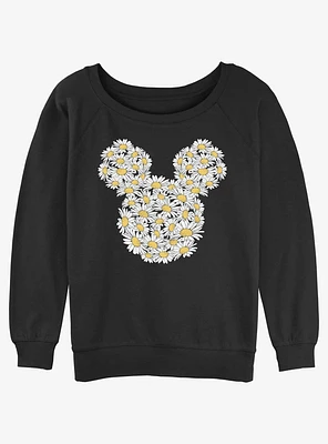 Disney Mickey Mouse Flower ears Girls Slouchy Sweatshirt