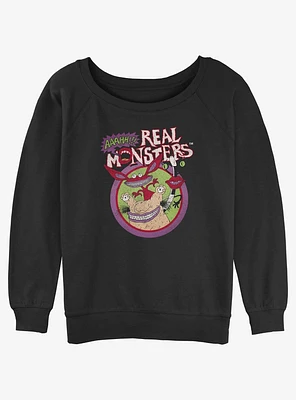 Aaahh! Real Monsters Circle Group Girls Slouchy Sweatshirt