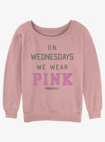 Mean Girls Wednesdays We Wear Pink Slouchy Sweatshirt