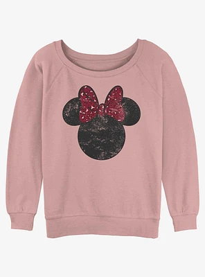 Disney Minnie Mouse Leopard Bow Girls Slouchy Sweatshirt