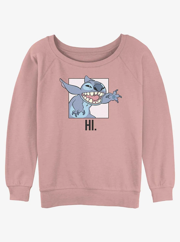 Disney Lilo & Stitch Hi Girls Slouchy Sweatshirt