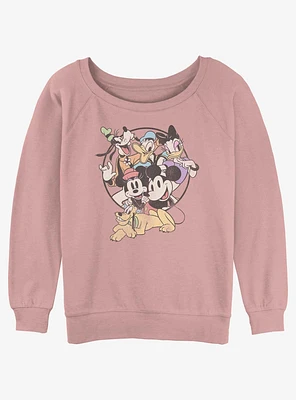 Disney Mickey Mouse Classic Friends Girls Slouchy Sweatshirt