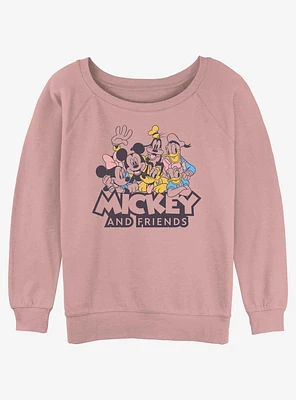 Disney Mickey Mouse & Friends Simple Girls Slouchy Sweatshirt