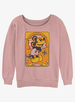 Disney Mickey Mouse Sunset Girls Slouchy Sweatshirt