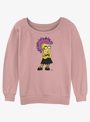 The Simpsons Lisa Punk Girls Slouchy Sweatshirt