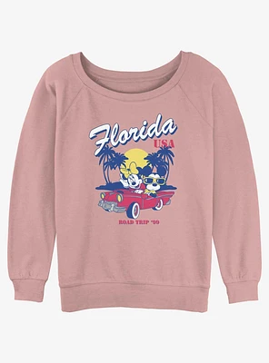 Disney Mickey Mouse & Minnie Road Trip Girls Slouchy Sweatshirt