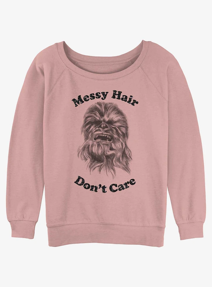 Star Wars Chewbacca Messy Hair Girls Slouchy Sweatshirt