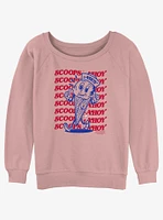 Stranger Things Scoops Ahoy Mascot Girls Slouchy Sweatshirt