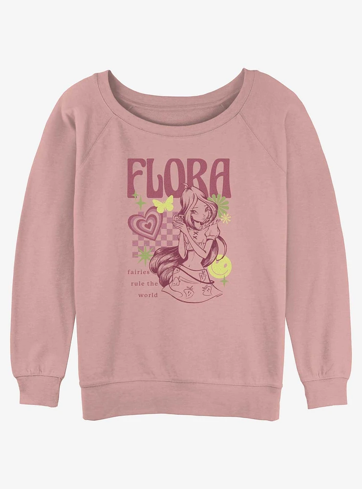 Winx Club Flora Girls Slouchy Sweatshirt