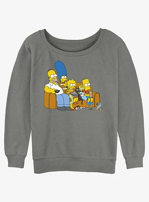 The Simpsons Family Couch Girls Slouchy Sweatshirt