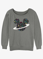 Disney Mickey Mouse Planet Womens Slouchy Sweatshirt