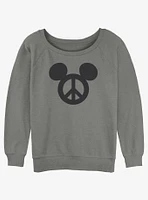 Disney Mickey Mouse Peace Symbol Womens Slouchy Sweatshirt