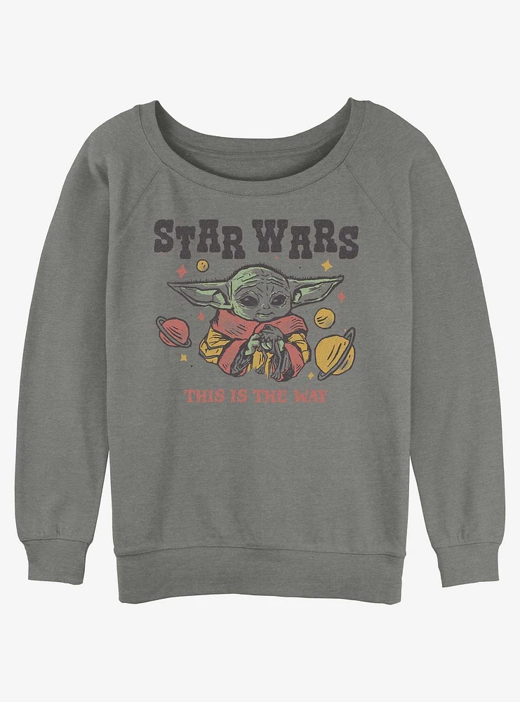 Star Wars The Mandalorian Grogu This Is Way Womens Slouchy Sweatshirt