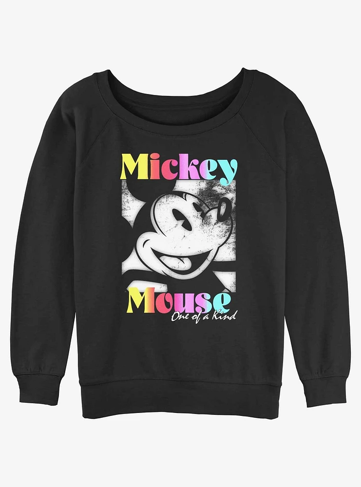 Disney Mickey Mouse one of a kind distressed Womens Slouchy Sweatshirt