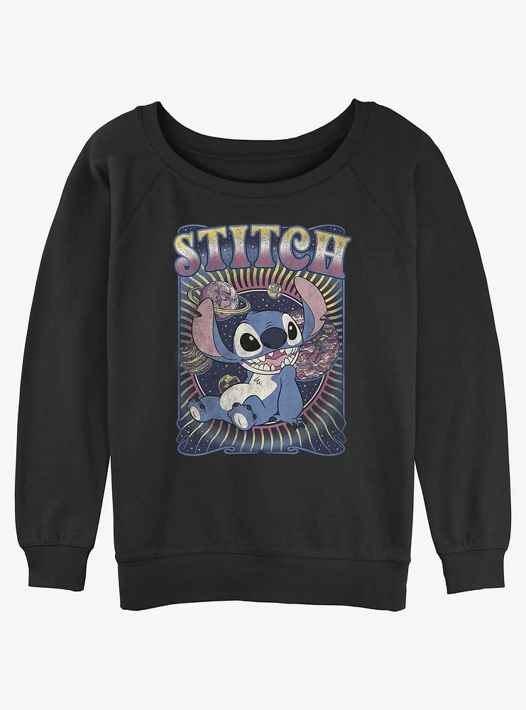 Disney Lilo & Stitch Groovy Womens Slouchy Sweatshirt