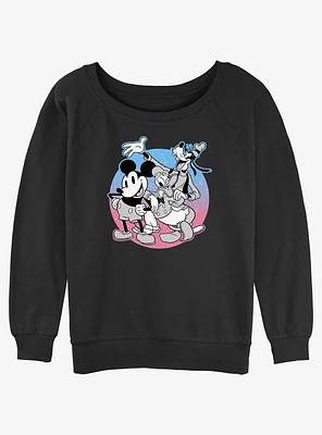 Disney Mickey Mouse & goofy dance Womens Slouchy Sweatshirt