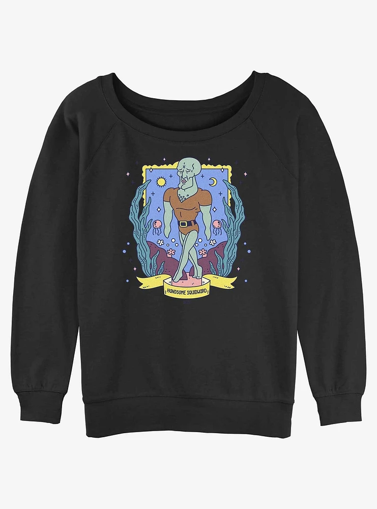 SpongeBob SquarePants Handsome Squidward Tarot Womens Slouchy Sweatshirt