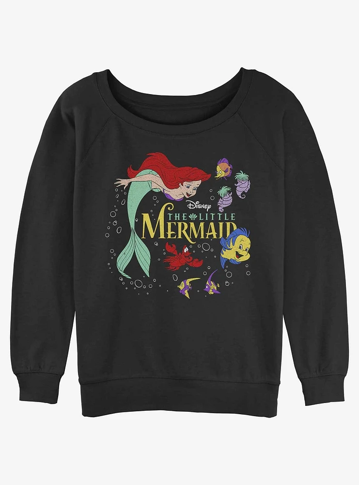 Disney The Little Mermaid Sea Creatures Womens Slouchy Sweatshirt