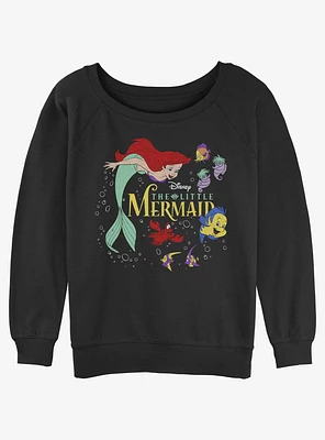 Disney The Little Mermaid Sea Creatures Womens Slouchy Sweatshirt