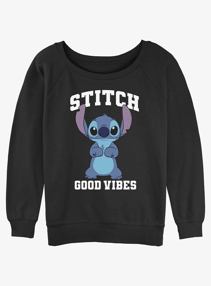 Disney Lilo & Stitch Good Vibes Womens Slouchy Sweatshirt