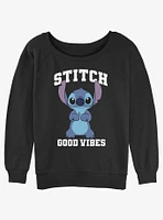 Disney Lilo & Stitch Good Vibes Womens Slouchy Sweatshirt