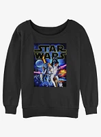 Star Wars Retro Poster Womens Slouchy Sweatshirt