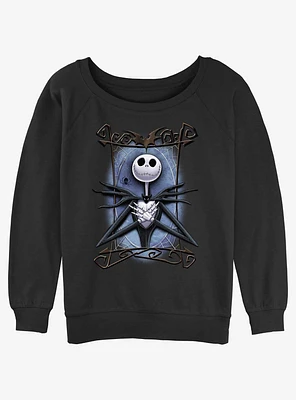 Disney Nightmare Before Christmas Framed Jack Womens Slouchy Sweatshirt