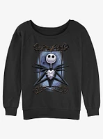 Disney Nightmare Before Christmas Framed Jack Womens Slouchy Sweatshirt