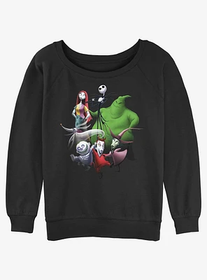 Disney Nightmare Before Christmas Groupshot Womens Slouchy Sweatshirt