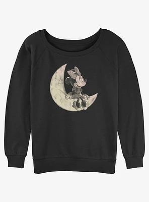 Disney Minnie Mouse On The Moon Womens Slouchy Sweatshirt