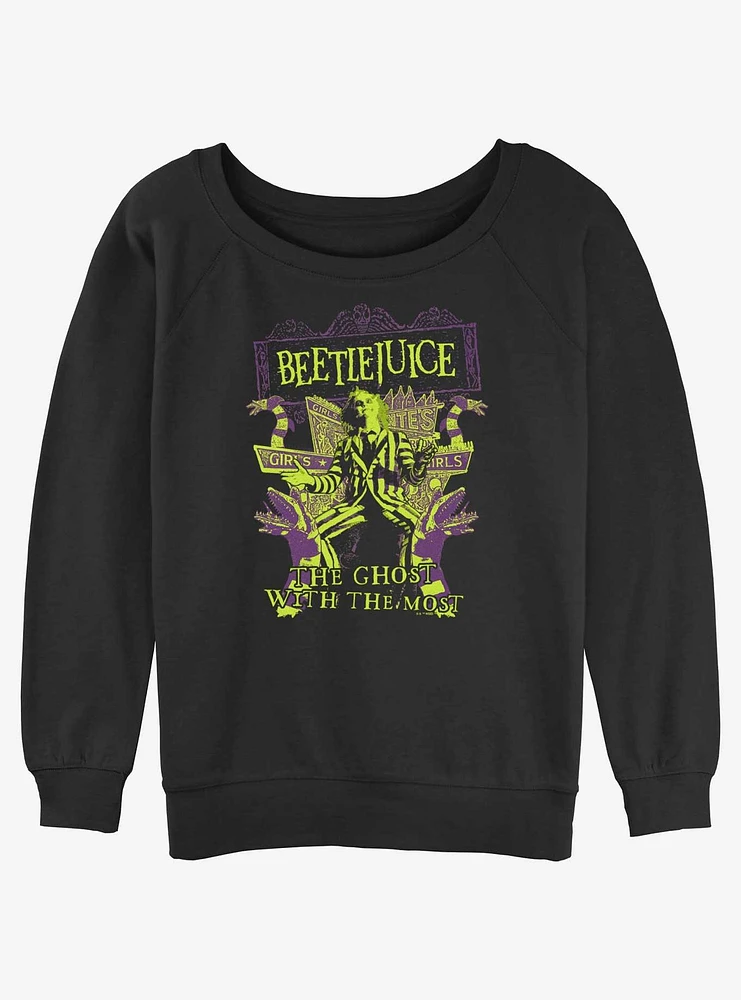 Beetlejuice Ghost With The Most Womens Slouchy Sweatshirt