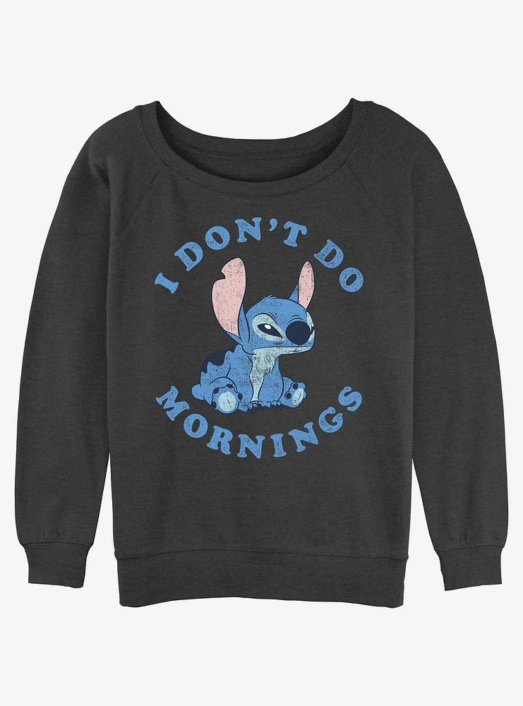 Disney Lilo & Stitch Don't Do Mornings Womens Slouchy Sweatshirt