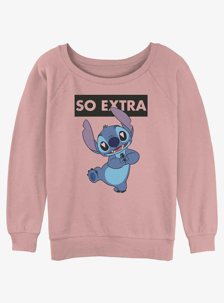 Disney Lilo & Stitch So Extra Womens Slouchy Sweatshirt