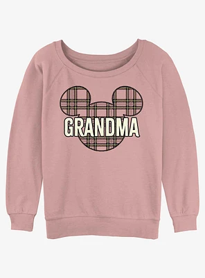 Disney Mickey Mouse Grandma pattern Womens Slouchy Sweatshirt