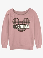 Disney Mickey Mouse Grandma pattern Womens Slouchy Sweatshirt