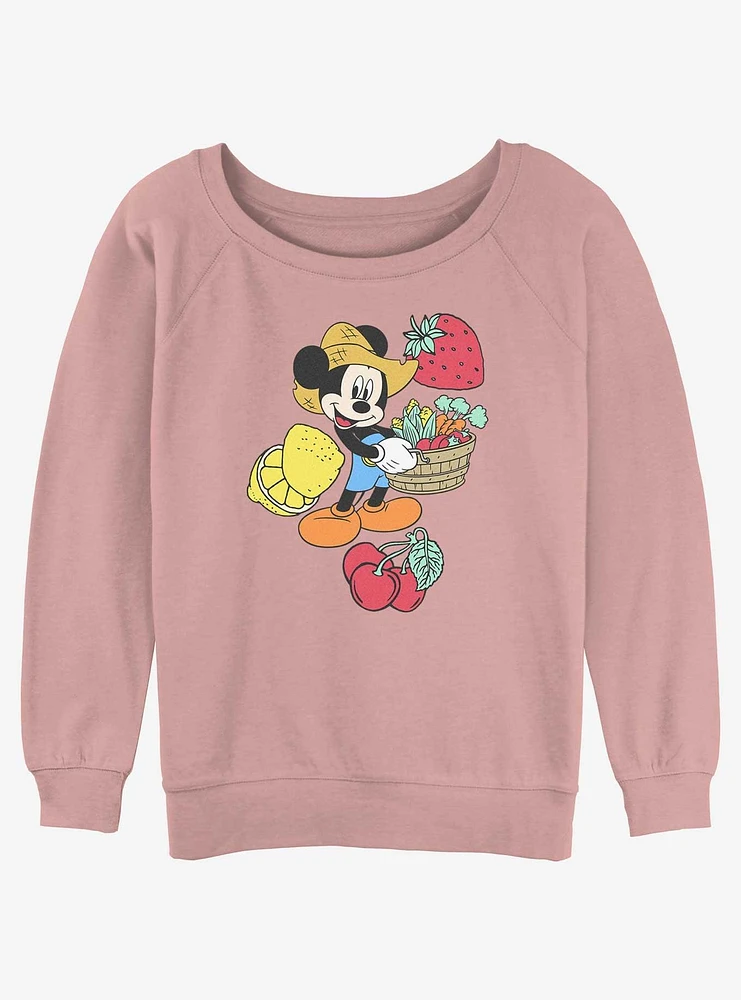 Disney Mickey Mouse Farmer Womens Slouchy Sweatshirt