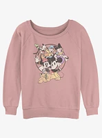 Disney Mickey Mouse Classic Friends Womens Slouchy Sweatshirt