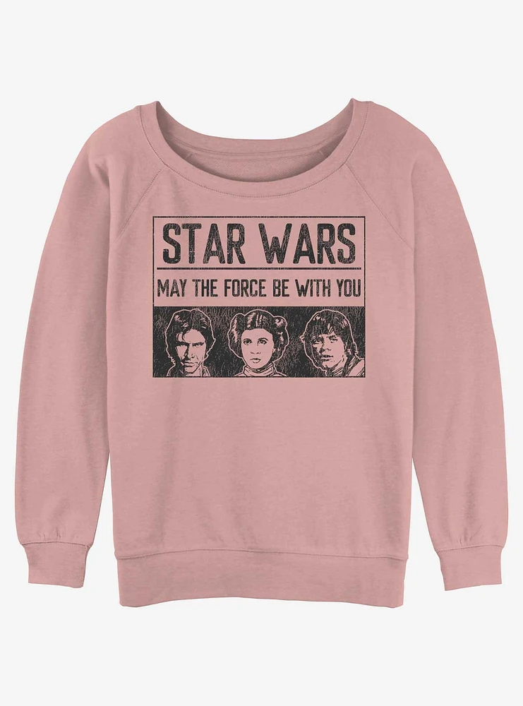 Star Wars May The Force Be With You Trio Womens Slouchy Sweatshirt