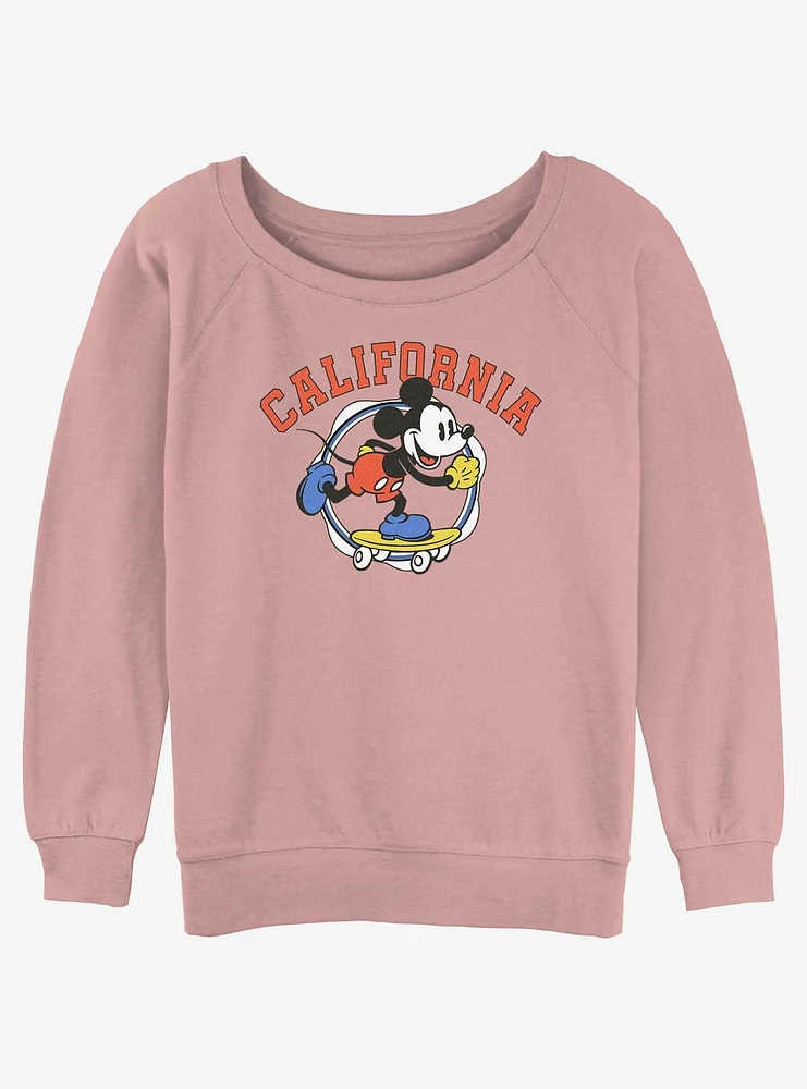 Disney Mickey Mouse Skate California Womens Slouchy Sweatshirt