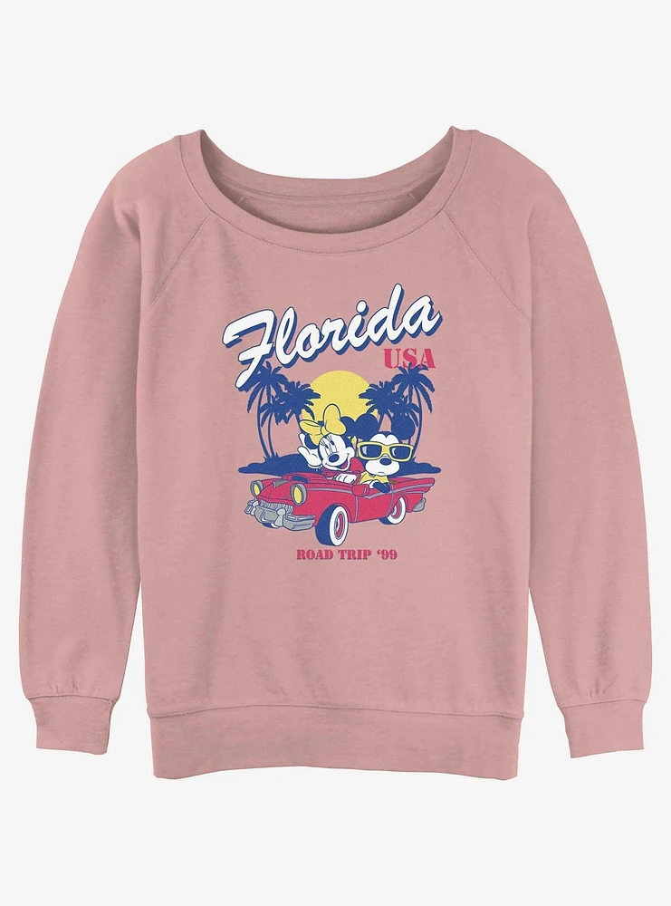 Disney Mickey Mouse & Minnie Road Trip Womens Slouchy Sweatshirt