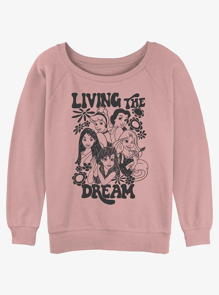 Disney Princesses Living The Dream Womens Slouchy Sweatshirt